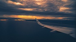 sunrise,airplane wing